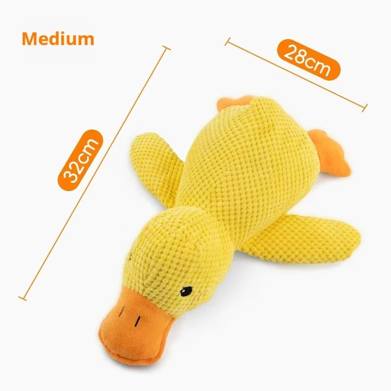 Pet Plush Toy Dog Calming Duck Companion Sleeping Duck Toys Chew Toy Durable Squeaky for Puppy Pet Teeth Cleaning Chew Pet Toy