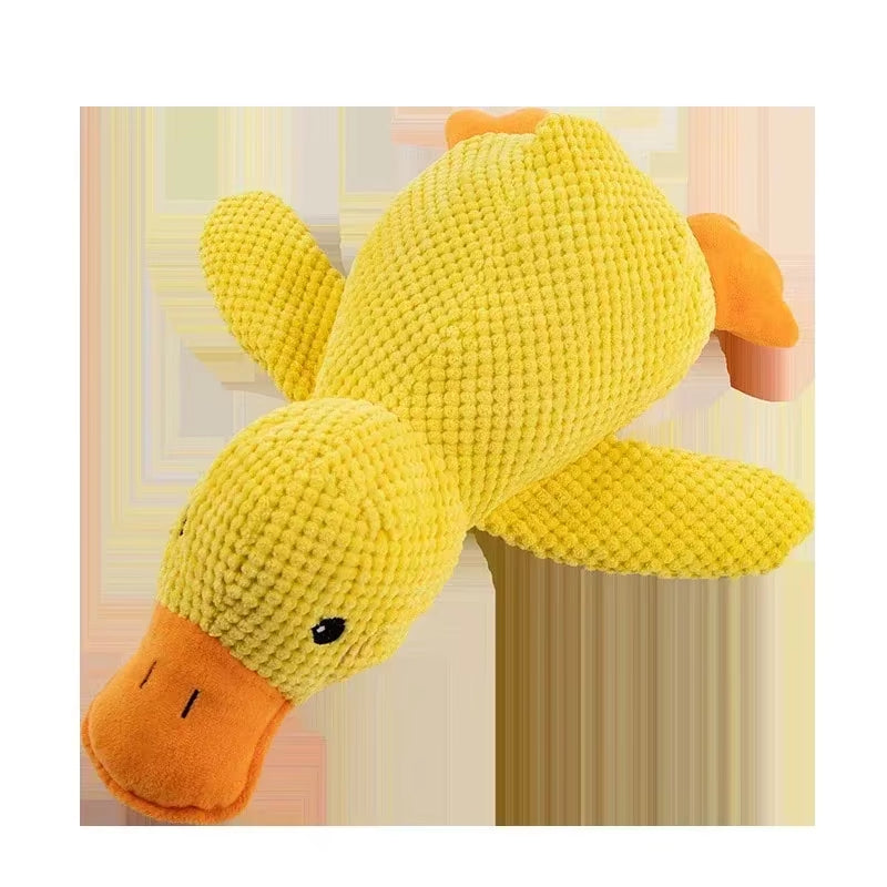 Pet Plush Toy Dog Calming Duck Companion Sleeping Duck Toys Chew Toy Durable Squeaky for Puppy Pet Teeth Cleaning Chew Pet Toy