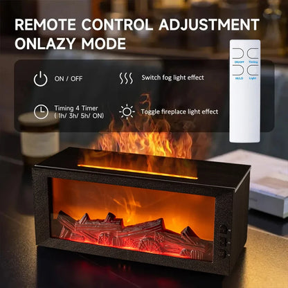 Essential Oils Humidifier with LED Light 4In1 Fireplace Air Humidifier Type C Rechargeable Aroma Diffuser for Home Creative Gift