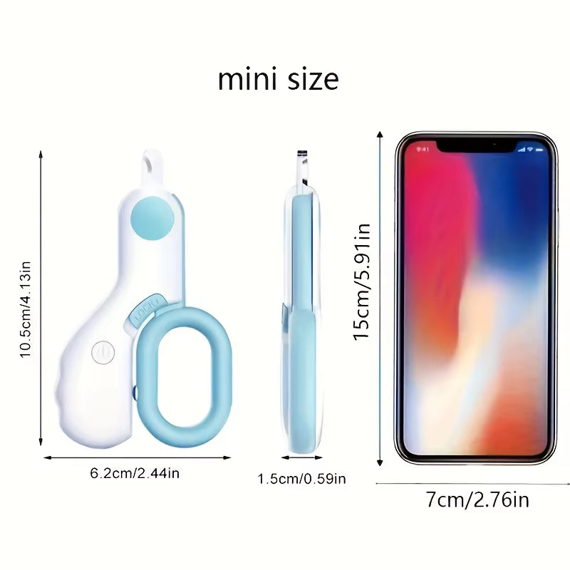 LED Pet Nail Clipper with Blood Line Light - Safety Shield for Kittens/Small Dogs, Stress-Free & Non-Slip Grip